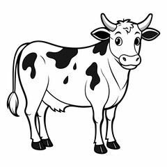cow line art vector for coloring book svg