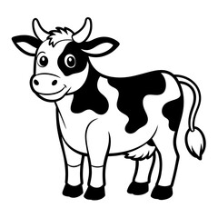 cow line art vector for coloring book svg