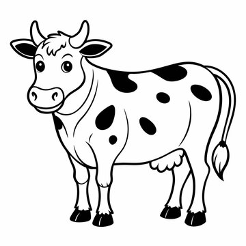 recommend clip art: cow line art vector for coloring book svg