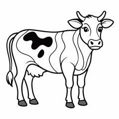 cow line art vector for coloring book svg