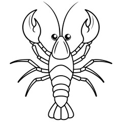 crayfish line art vector artwork illustration