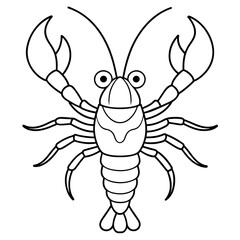 crayfish line art vector artwork illustration