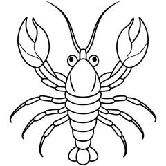 crayfish line art vector artwork illustration