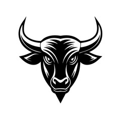 a minimalist logo vector art illustration with a Bull logo