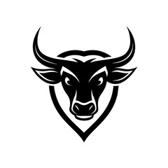 Fototapeta premium a minimalist logo vector art illustration with a Bull logo