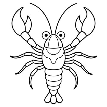 recommend clip art: crayfish line art vector artwork illustration