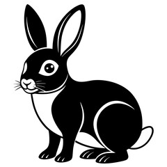 cute Rabbit different style vector illustration line art