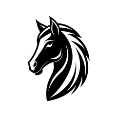  a minimalist logo vector art illustration with a points horse head logo,