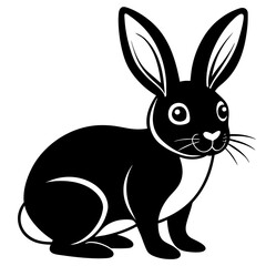 cute Rabbit different style vector illustration line art