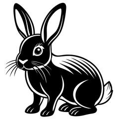 cute Rabbit different style vector illustration line art