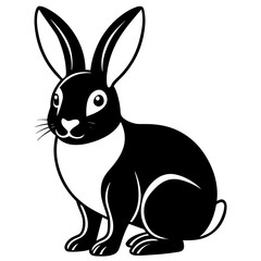 cute Rabbit different style vector illustration line art