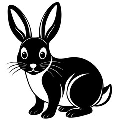 cute Rabbit different style vector illustration line art