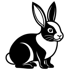 cute Rabbit different style vector illustration line art