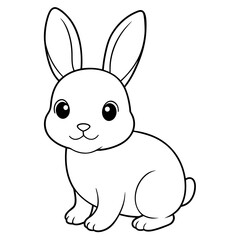 Rabbit vector artwork and line art svg