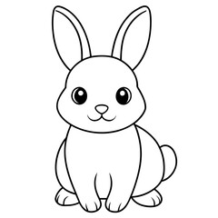 Rabbit vector artwork and line art svg