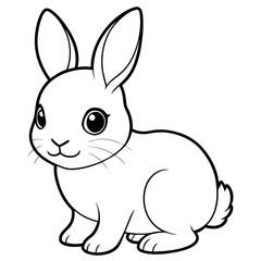 Rabbit vector artwork and line art svg