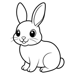 Rabbit vector artwork and line art svg