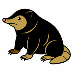 Mole different style vector illustration line art