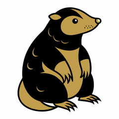 Mole different style vector illustration line art