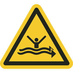 ISO warning safety signs_warning ; strong currents symbol and pictogram only size 1 x 1 x 1 triangular shape