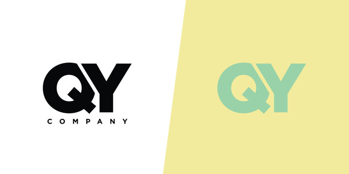 Letter Q and Y, QY logo design template. Minimal monogram initial based logotype.
