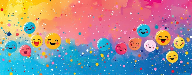 A colorful vector background for International Yoga Day with yoga poses and serene settings, with space for messaging