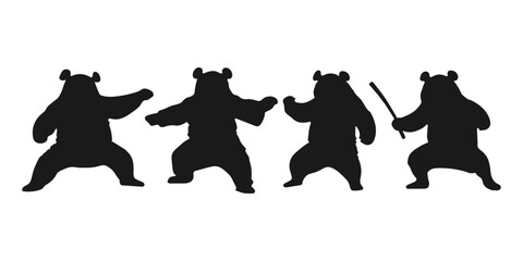 kungfu panda silhouette. © VectorGrid