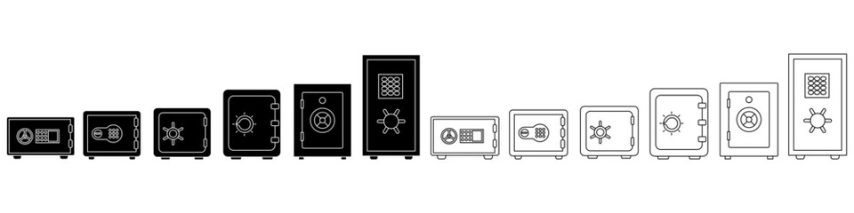 Safe icon vector set. Sttrongbox illustration sign collection. Peter symbol or logo.