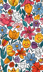 Seamless pattern of flower.