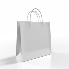 white shopping bag isolated