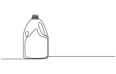 Gallon Of Milk Icon, Big Plastic Bottle ,Gallon continuous one line drawing vector illustration