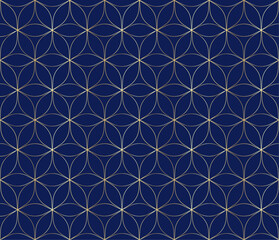 Fototapeta premium Geometric Vector Seamless Pattern Gold Blue Luxury