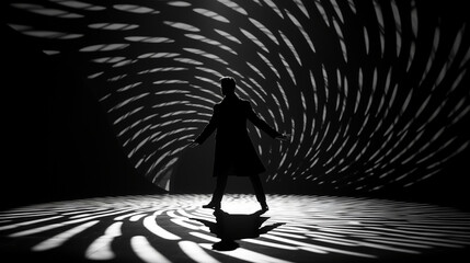Silhouette of a dancer on stage
