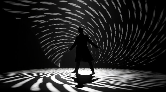 Silhouette of a dancer on stage - Powered by Adobe
