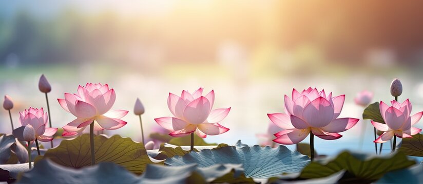 Beautiful lotus background. Creative banner. Copyspace image