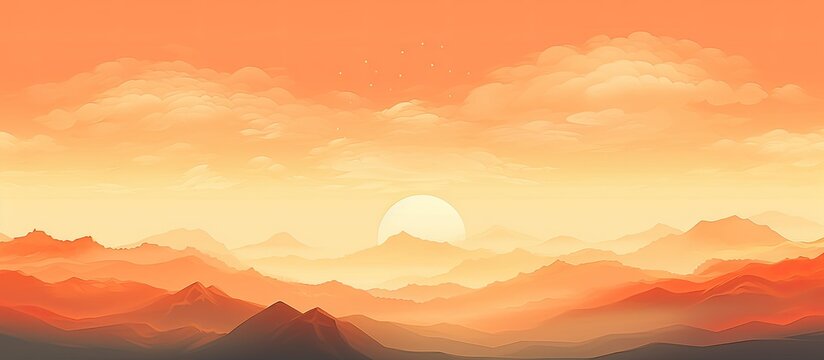 An orange sky at sunrise. Creative banner. Copyspace image