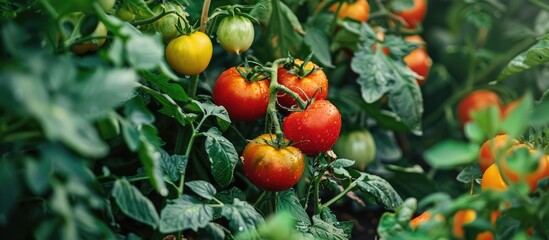Thriving summer vegetable garden