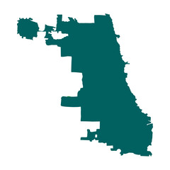 Chicago map city of the USA isolated on transparent background