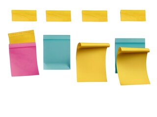 Fototapeta premium yellow sticky note on isolate transparency background, PNG.