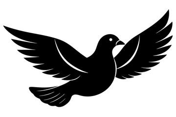 pigeon bird silhouette vector illustration