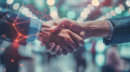 businessman handshake for teamwork, successful Business deal partnership concept, Generative AI