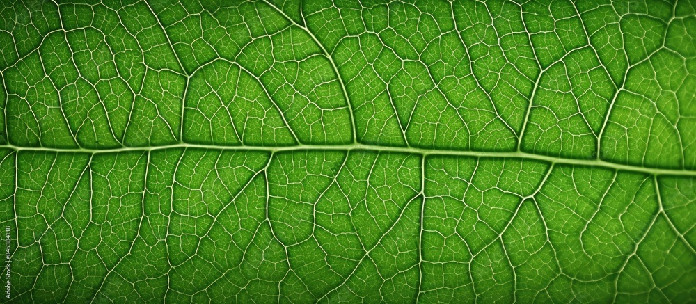 Wall mural Closeup green leaf texture. Creative banner. Copyspace image