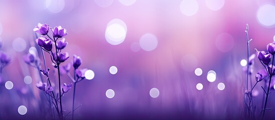 Purple bokeh nature abstract background. Creative banner. Copyspace image