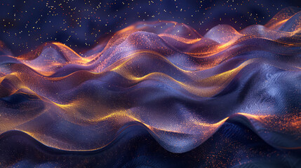 Obraz premium Abstract Digital Wave Background with Glowing Particles