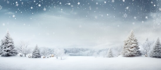 Christmas festival Celebrate White and snow theme. Creative banner. Copyspace image