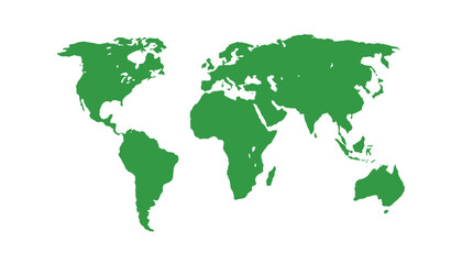 World map. Modern green vector map. Silhouette map	