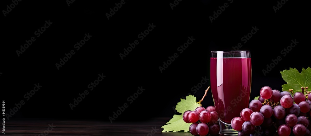 Aufkleber red grape juice in glass isolated on white background. creative banner. copyspace image
