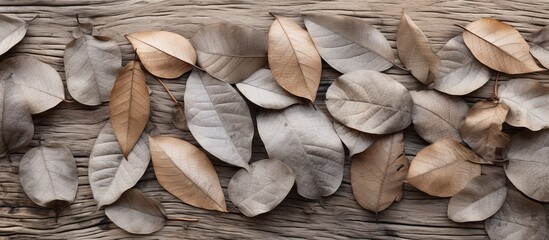 background of leaves of teak trees that are dry. Creative banner. Copyspace image