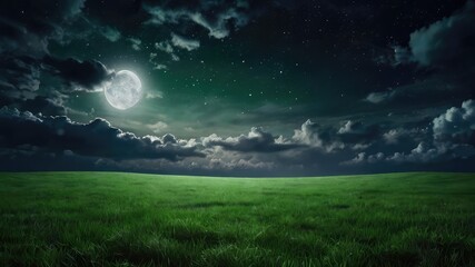 night landscape with moon