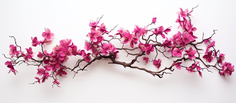 Bauhinia orchid trees Other common names include mountain ebony and kachnar Isolated on white background. Creative banner. Copyspace image